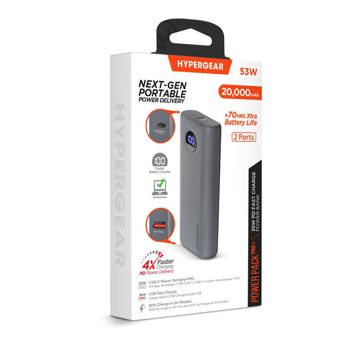 HyperGear - Power Pack Pro+ Fast Charge Power Bank With 35W Usb-C Pd Pps And Digital Display | 20,000Mah - Limolin 