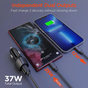 HyperGear - Speedboost 25W Usb-C Pd + 12W Usb Fast Car Charger With Pps | Black - Limolin 