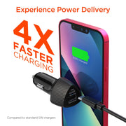 HyperGear - Speedboost 25W Usb-C Pd + 12W Usb Fast Car Charger With Pps | Black - Limolin 