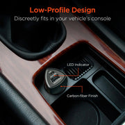 HyperGear - Speedboost 25W Usb-C Pd + 12W Usb Fast Car Charger With Pps | Includes 4Ft Usb-C Cable | Black - Limolin 