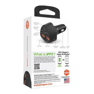 HyperGear - Speedboost 50W Quad Car Charger With Dual 25W Usb-C Pd/Pps - Limolin 