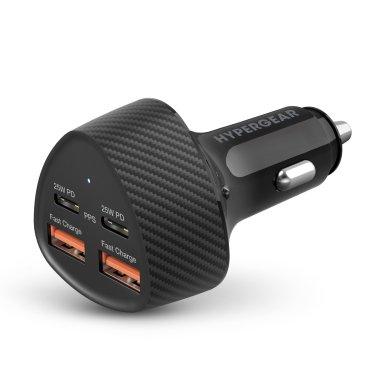 HyperGear - Speedboost 50W Quad Car Charger With Dual 25W Usb-C Pd/Pps - Limolin 