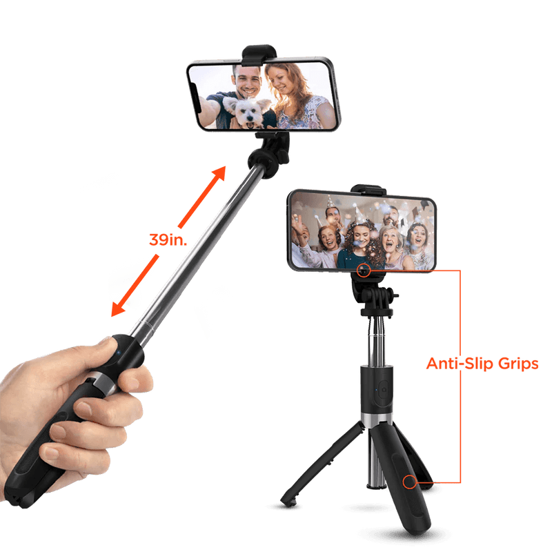 HyperGear - Vlogging Tripod & Selfie Stick In One - Black - Limolin 