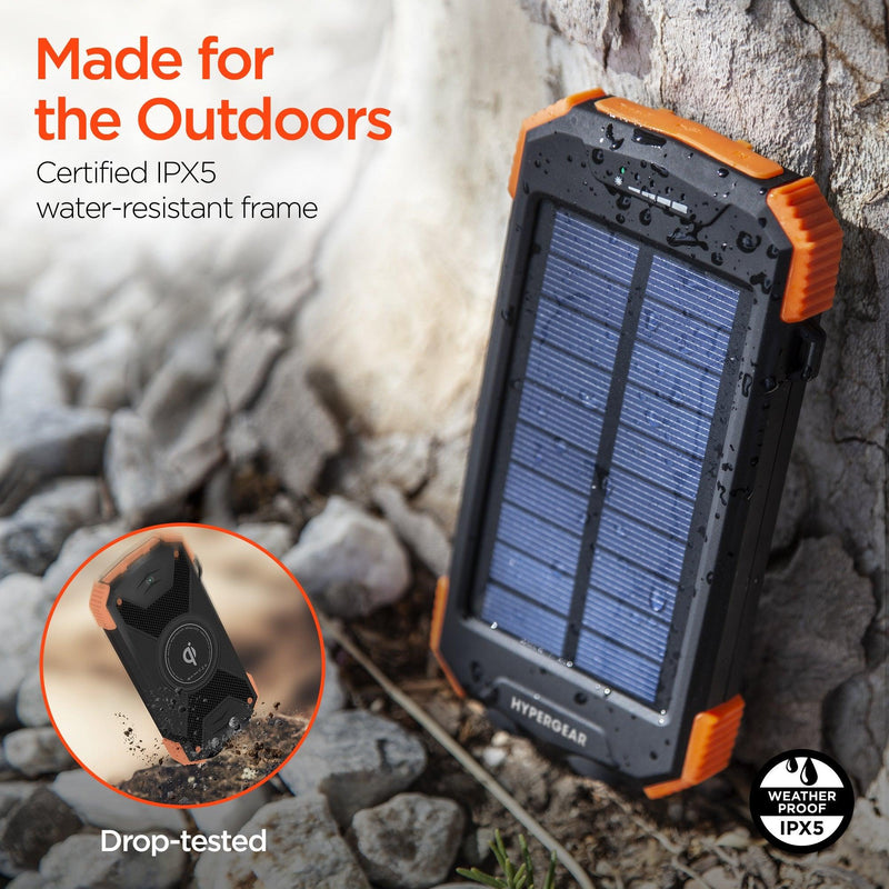 HyperGear - Wireless Solar Power Bank | Black | 10,000Mah - Limolin 