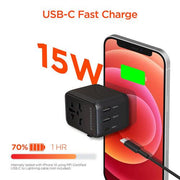 HyperGear - Worldcharge Universal Travel Adapter With Usb-C | Black - Limolin 