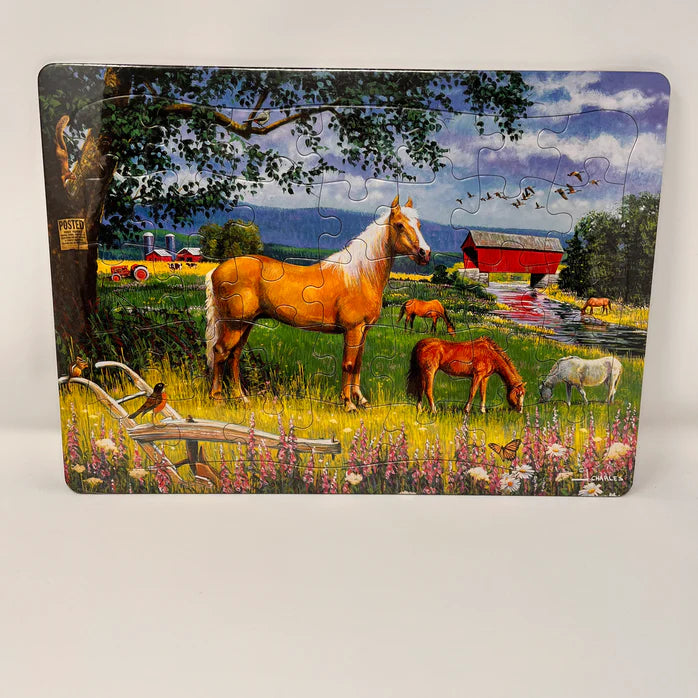 Cobble Hill - 35 Piece Tray Puzzle - Horses in the Field
