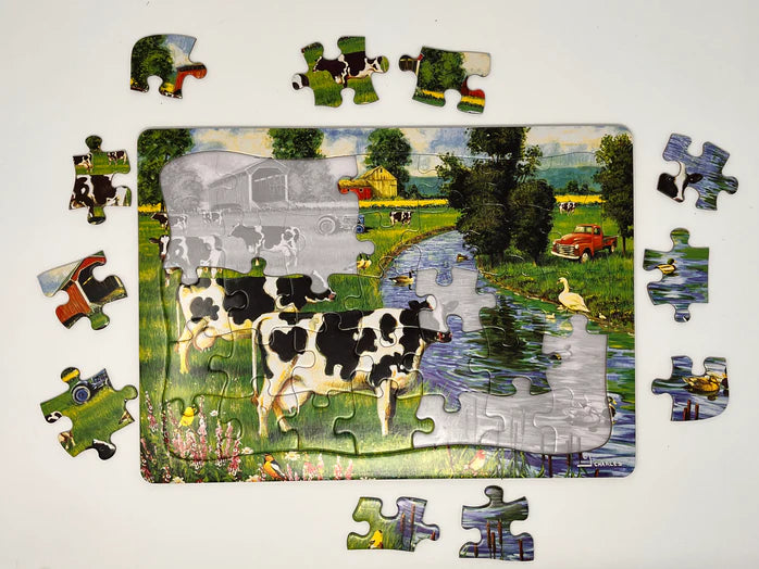 Cobble Hill - 35 Piece Tray Puzzle - Cow Stream