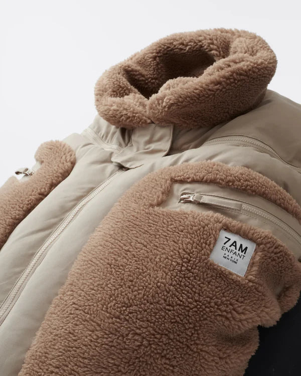 7AM - Car Seat Cocoon - Oat, Applique Cacao - 0-12M