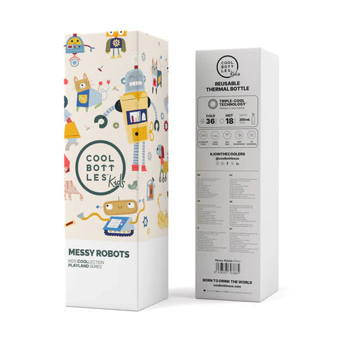 Cool Bottles - Kids 350ml - Playland Series - Messy Robots