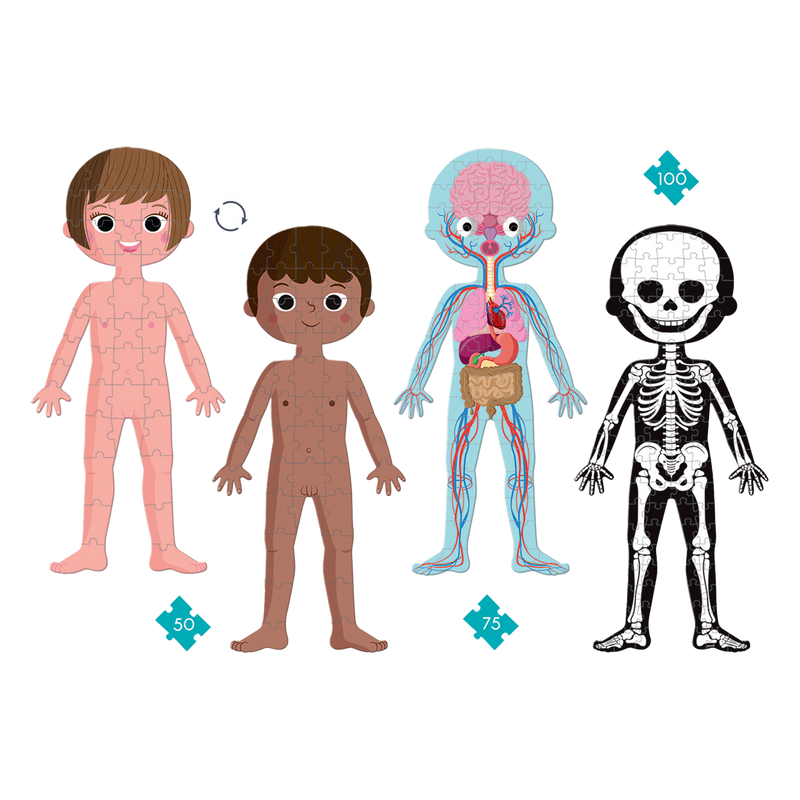 4 IN 1 EDUCATIONAL PUZZLE - HUMAN BODY
