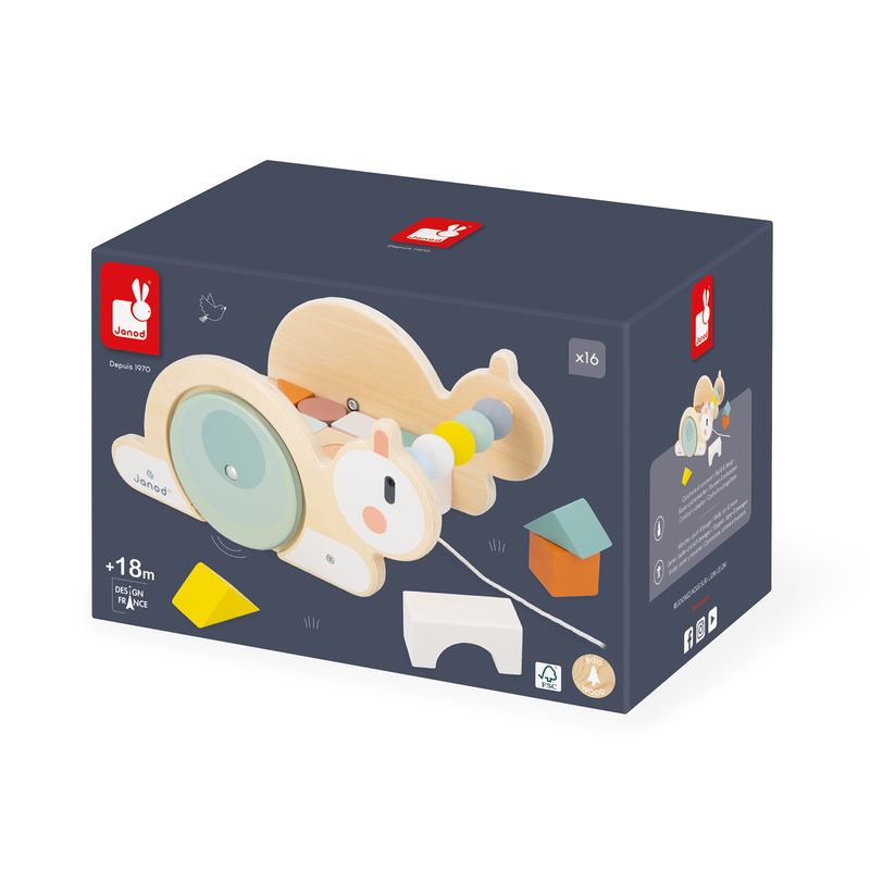 SWEET COCOON: PULL-ALONG SNAIL CUBE TROLLEY