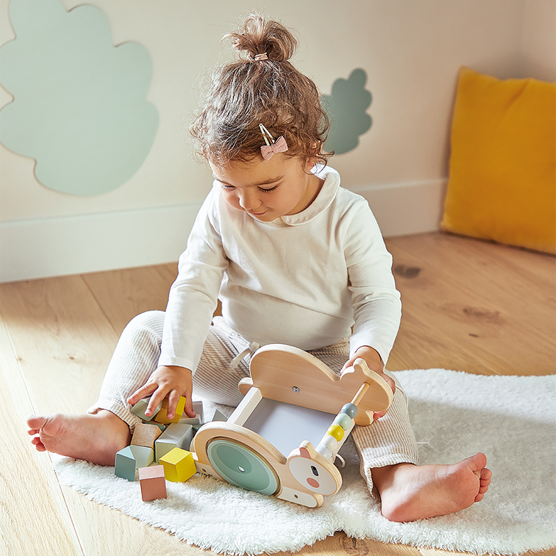 SWEET COCOON: PULL-ALONG SNAIL CUBE TROLLEY