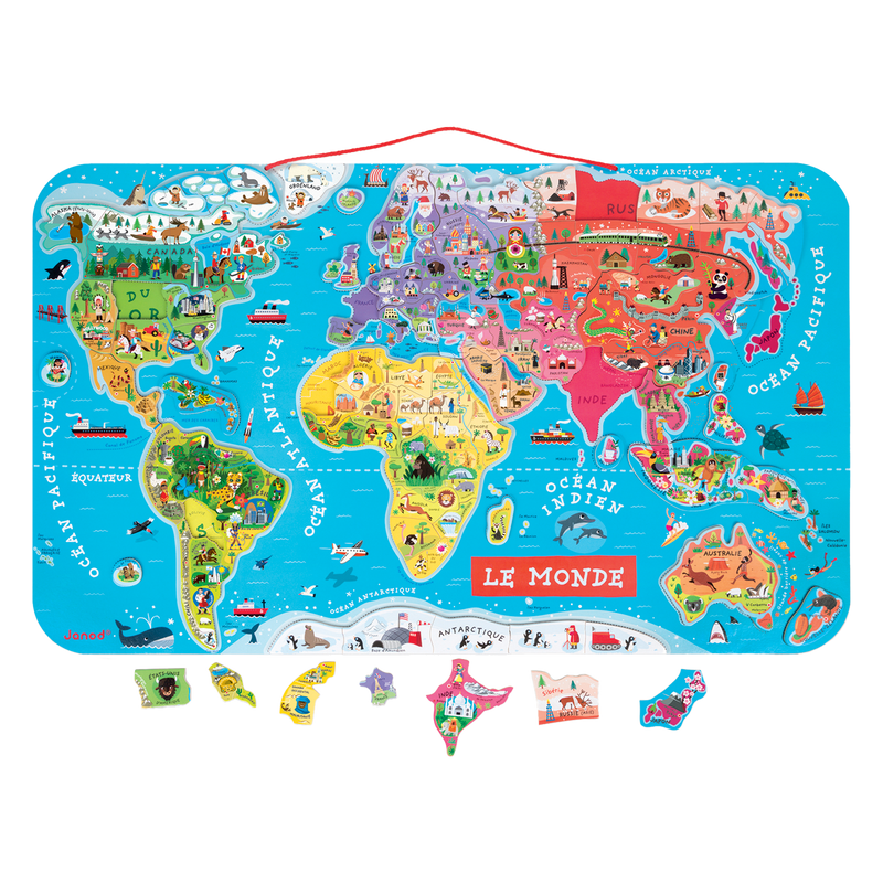 MAGNETIC WORLD PUZZLE MAP - FRENCH