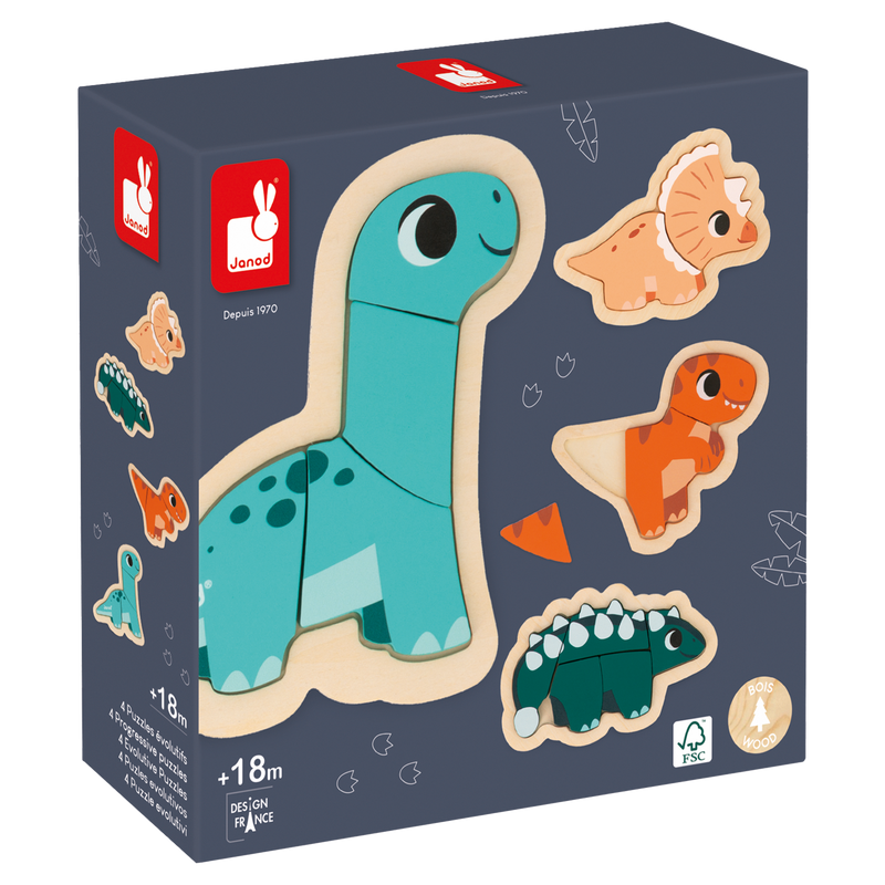 DINO - 4 PROGRESSIVE PUZZLES DINO