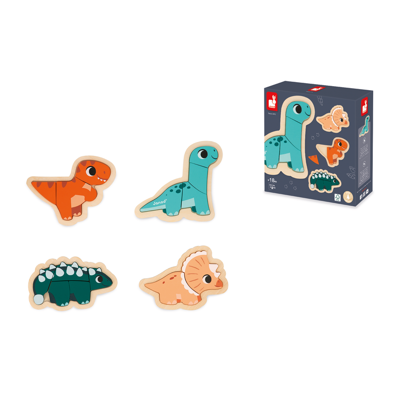 DINO - 4 PROGRESSIVE PUZZLES DINO