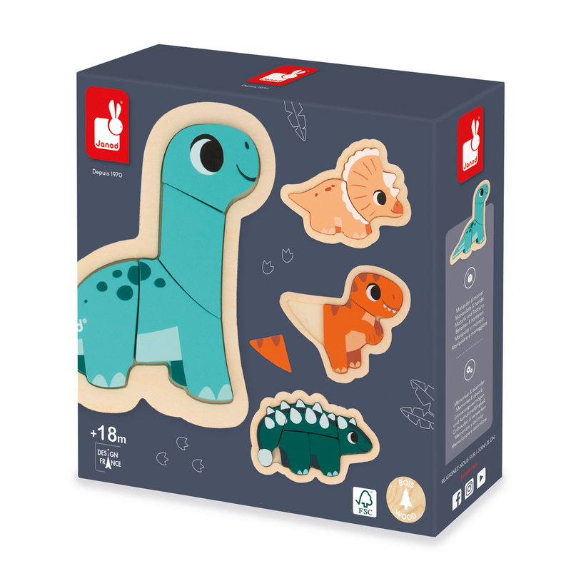 DINO - 4 PROGRESSIVE PUZZLES DINO