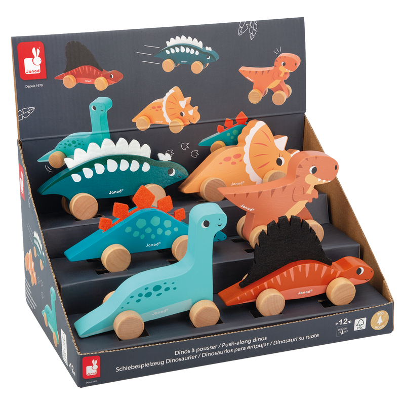 DINO - PUSH-ALONG DINOS (SOLD 6 UNITS - 6 MODELS)