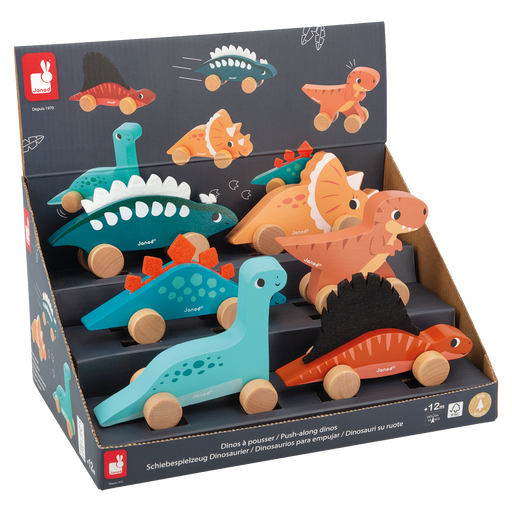 DINO - PUSH-ALONG DINOS (SOLD 6 UNITS - 6 MODELS)
