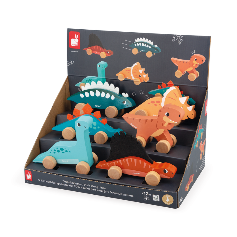 DINO - PUSH-ALONG DINOS (SOLD 6 UNITS - 6 MODELS)