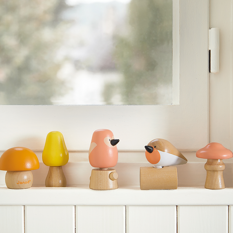BIRDS AND MUSHROOMS SCREW TOYS