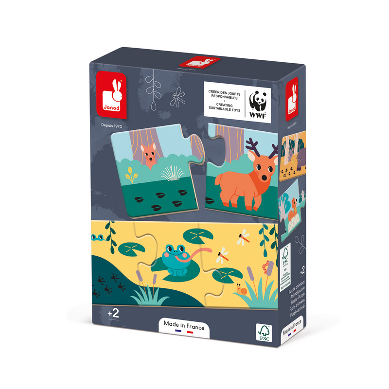 PZ3: SET 10 PUZZLES OF 3 pcs - ANIMAL FOOTPRINTS