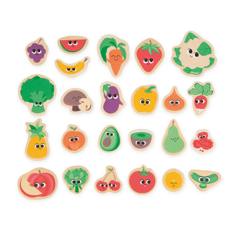 FRUIT & VEGETABLE MAGNETS - 24pcs