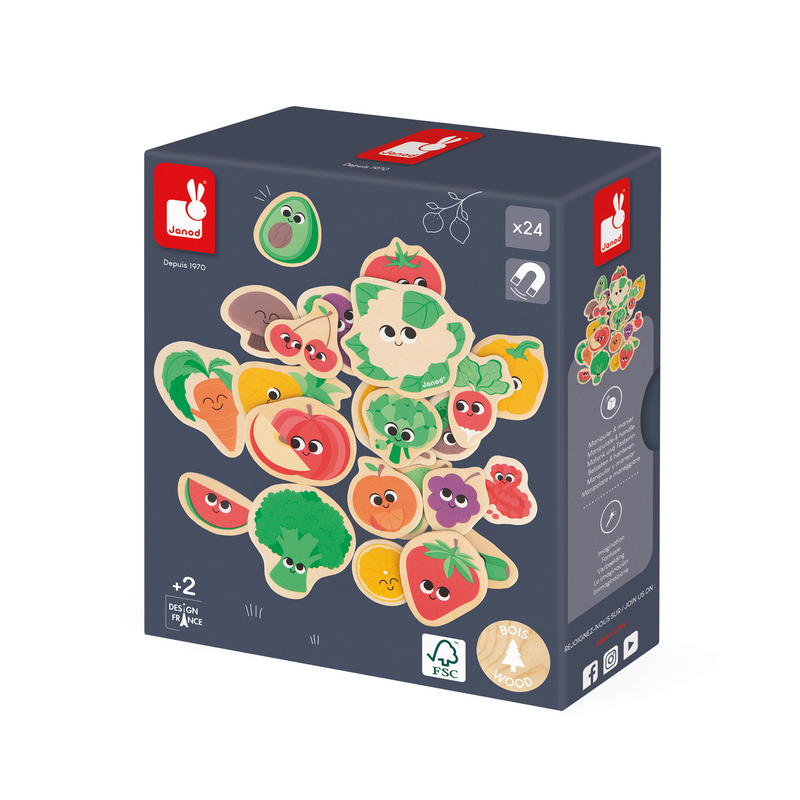 FRUIT & VEGETABLE MAGNETS - 24pcs