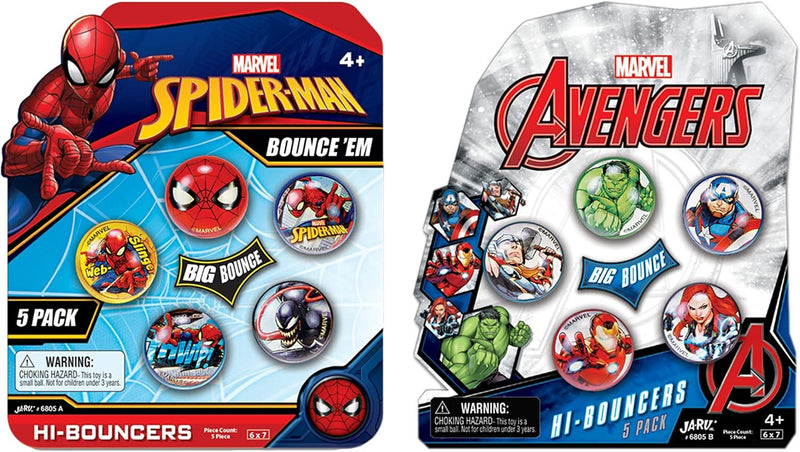 JA RU - Marvel - 5Pk Hi Bouncer Ball (Assorted) - Limolin 