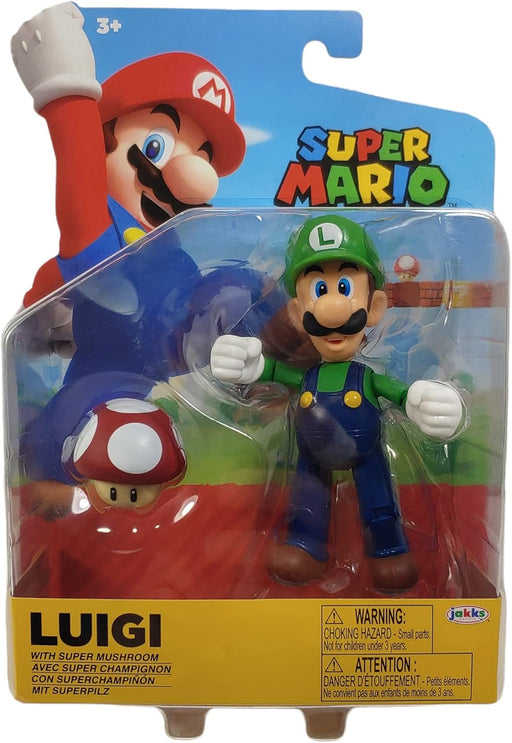 JAKKS - Nintendo Super Mario 4-Inch Poseable Figure with Power up - Limolin 