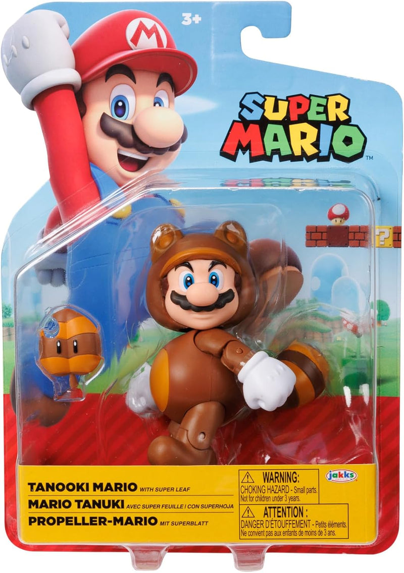 JAKKS - Nintendo Super Mario 4-Inch Poseable Figure with Power up - Limolin 