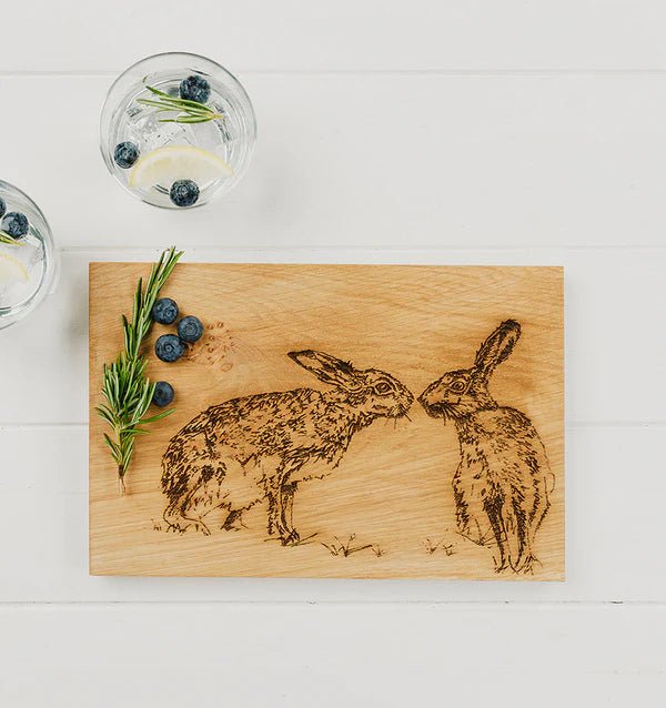 Selbrae House - Kissing Hares Oak Serving Board 30cm