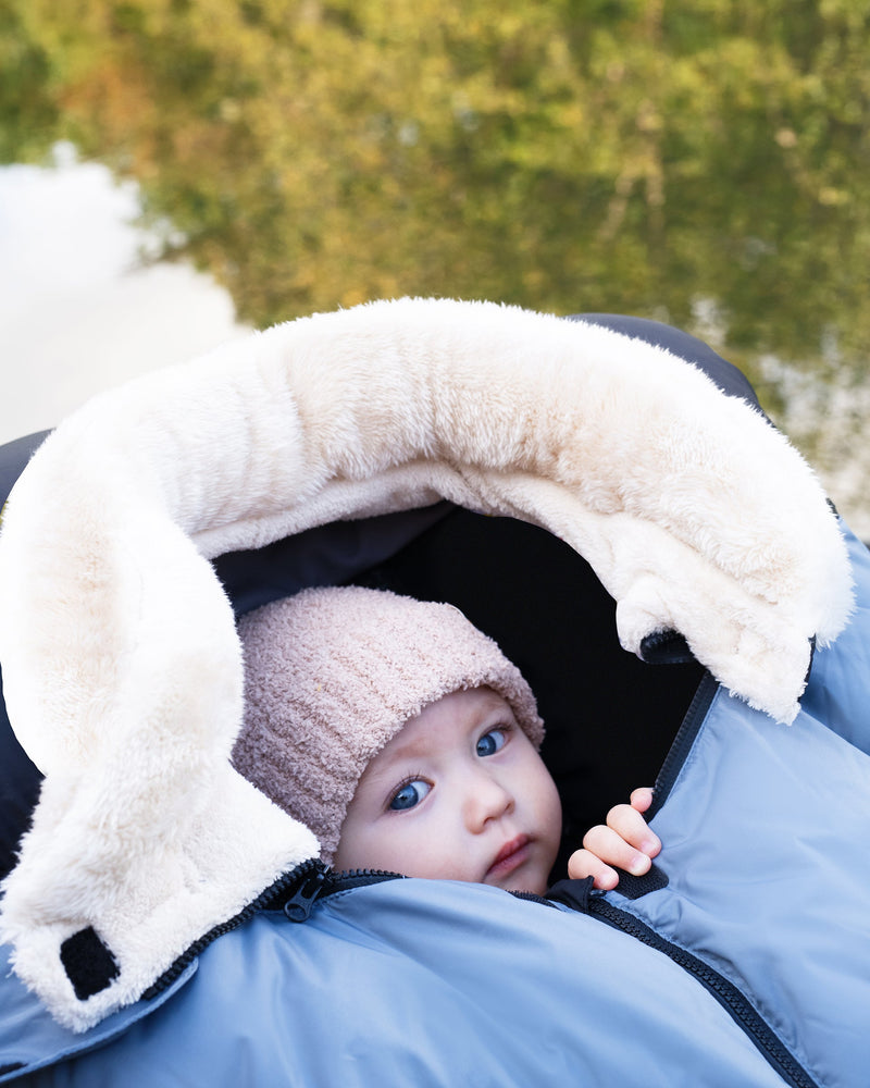 7AM - Car Seat Cover Cocoon - Black, Ash Blue - 0-12M