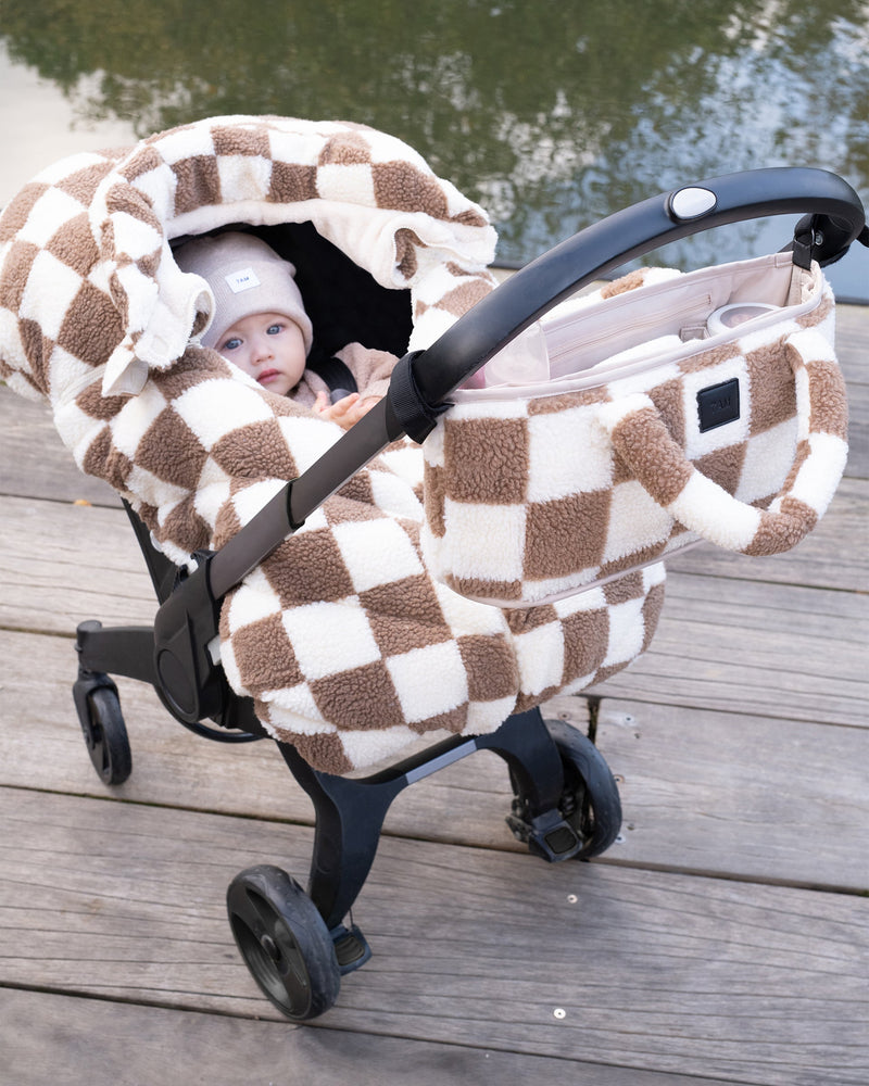 7AM Enfant - Romy Stroller Organizer - Checker Berber