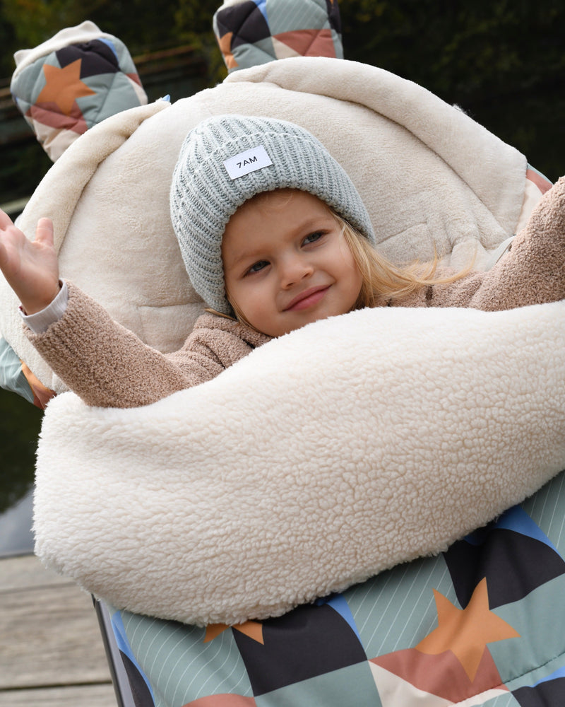 7AM - BenjiPOD - Prints Sherpa | Baby Sleep Pod for Infants and Toddlers Compatible with Strollers