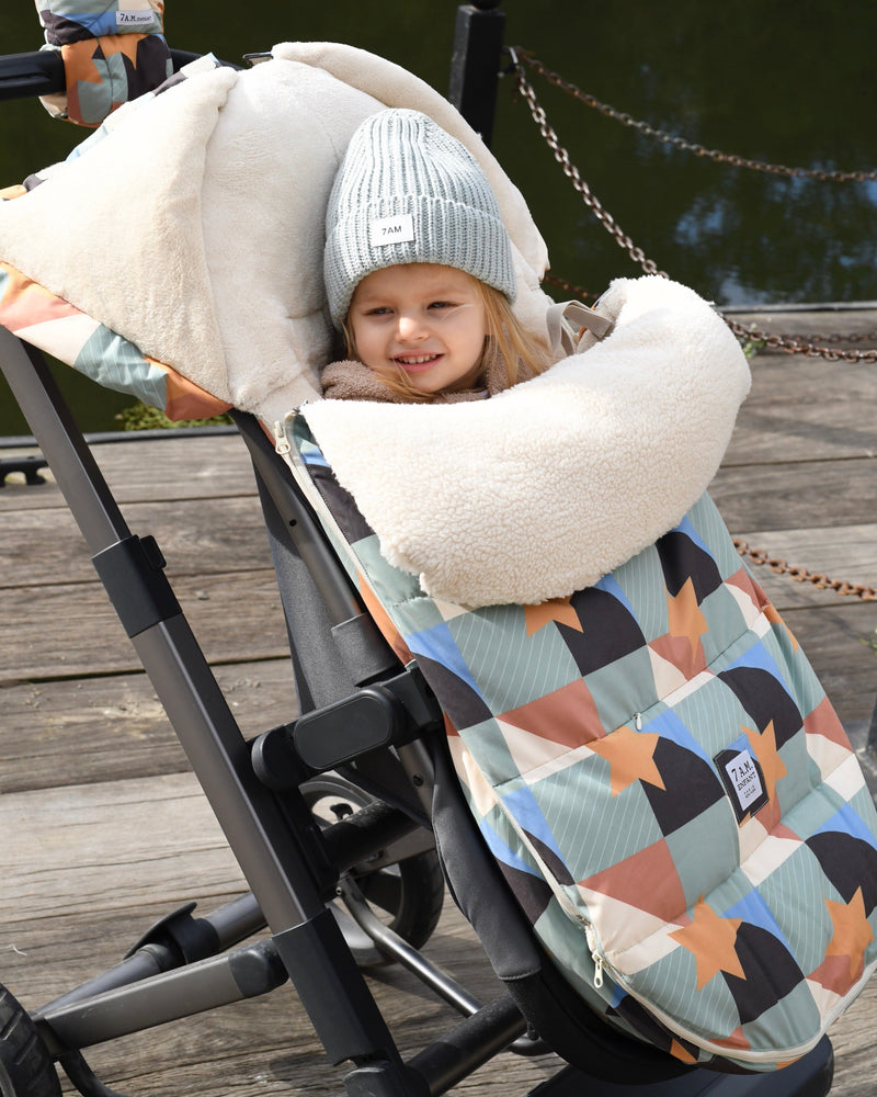 7AM - BenjiPOD - Prints Sherpa | Baby Sleep Pod for Infants and Toddlers Compatible with Strollers