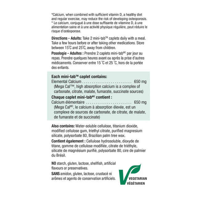 Jamieson - MegaCal Calcium 650mg 100's+20's Free - Limolin 