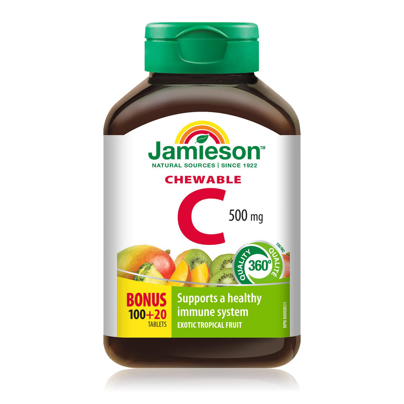 Jamieson - Vit. C 500mg Chew - Tropical Fruit 100's+20's Free - Limolin 