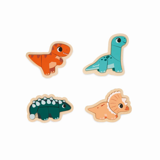 Janod - 4 Progressive Puzzles - Dino - Limolin 