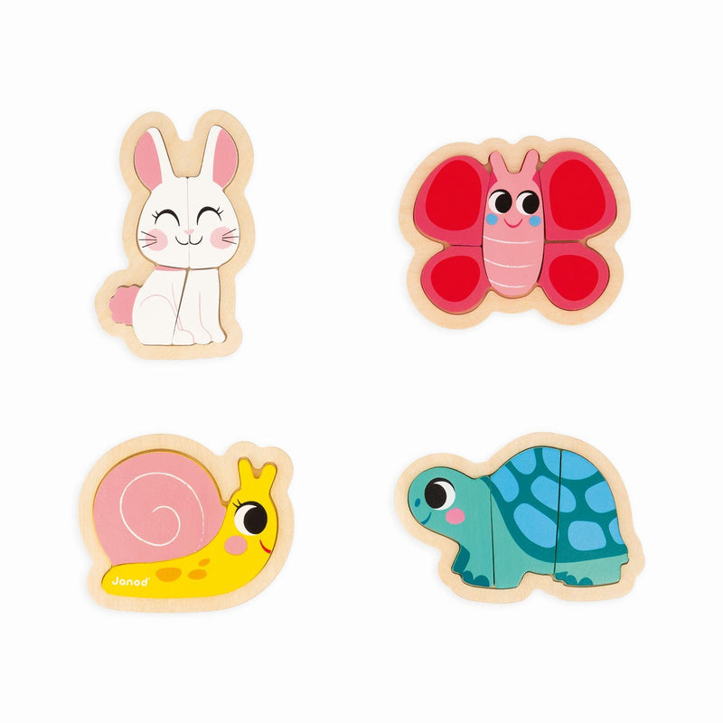 Janod - 4 Progressive Puzzles - Garden - Limolin 