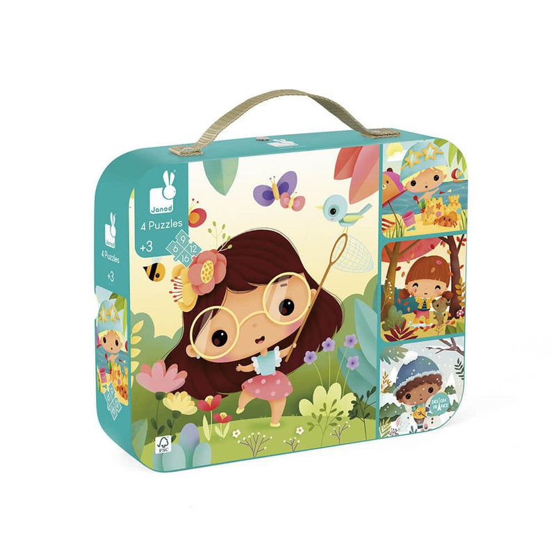 Janod - 4 in 1 Progressive Puzzles - Seasons - Limolin 