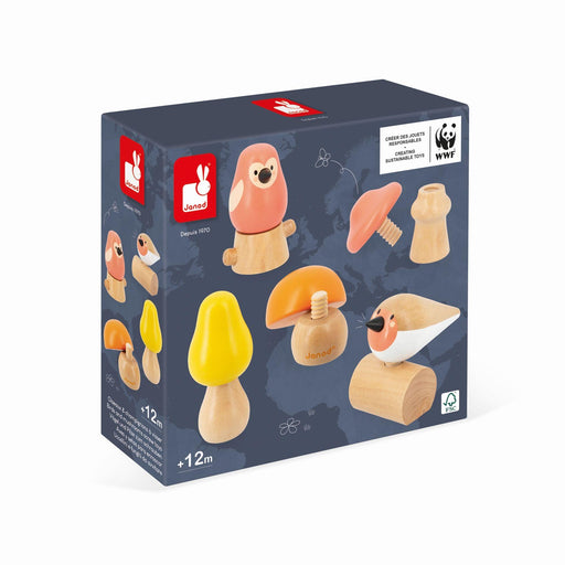 Janod - Birds and Mushrooms Screw Toys - Limolin 