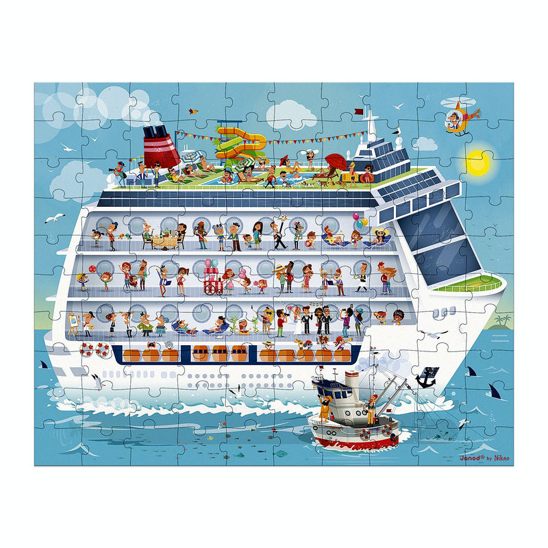 Janod - Cruise Ship - 2 Puzzles (100 & 200-Piece Puzzle) - Limolin 