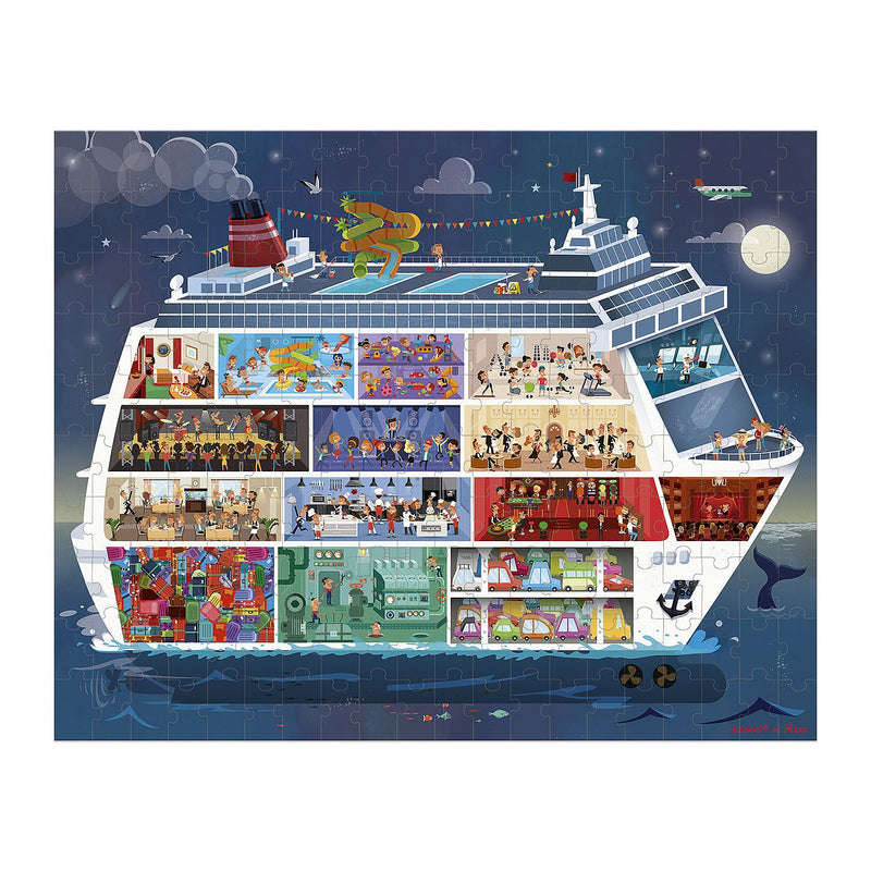 Janod - Cruise Ship - 2 Puzzles (100 & 200-Piece Puzzle) - Limolin 