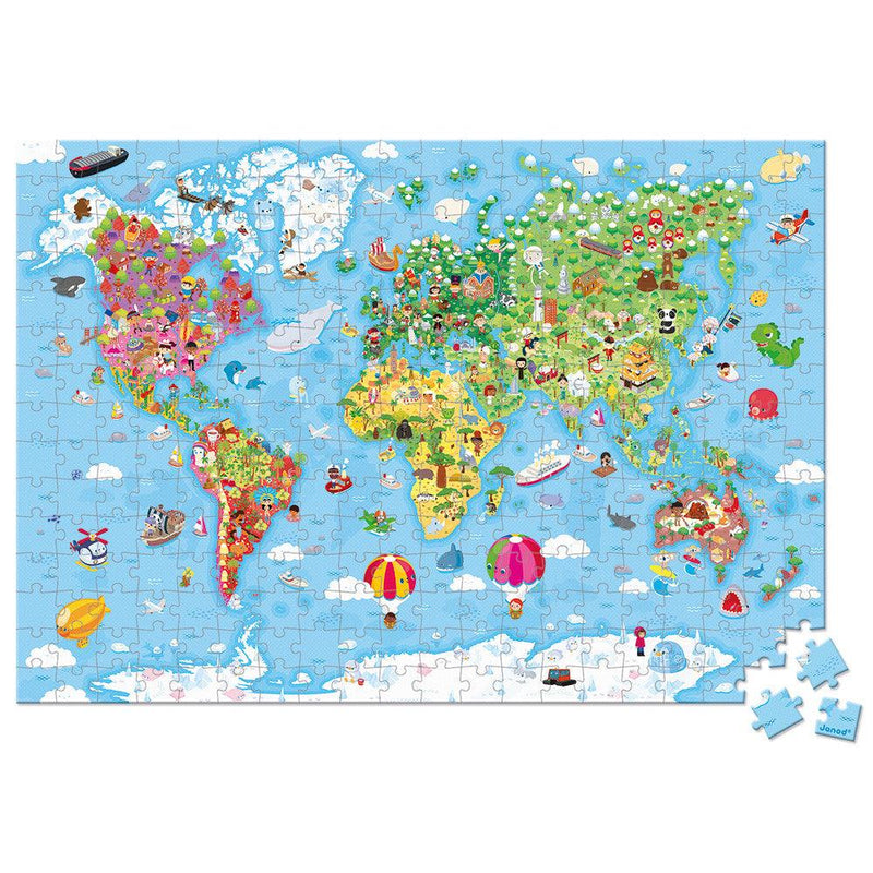 Janod - Giant World Map (300-Piece Jigsaw Puzzle) - Limolin 