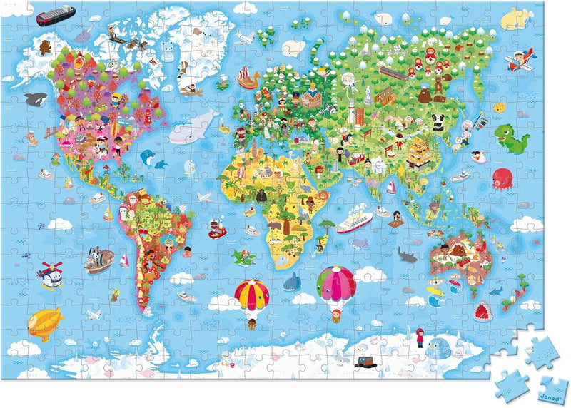 Janod - Giant World Map (300-Piece Jigsaw Puzzle) - Limolin 