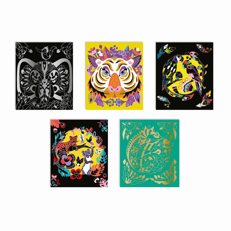 Janod - Scratch Art Animals of The World - 5 Cards - Limolin 