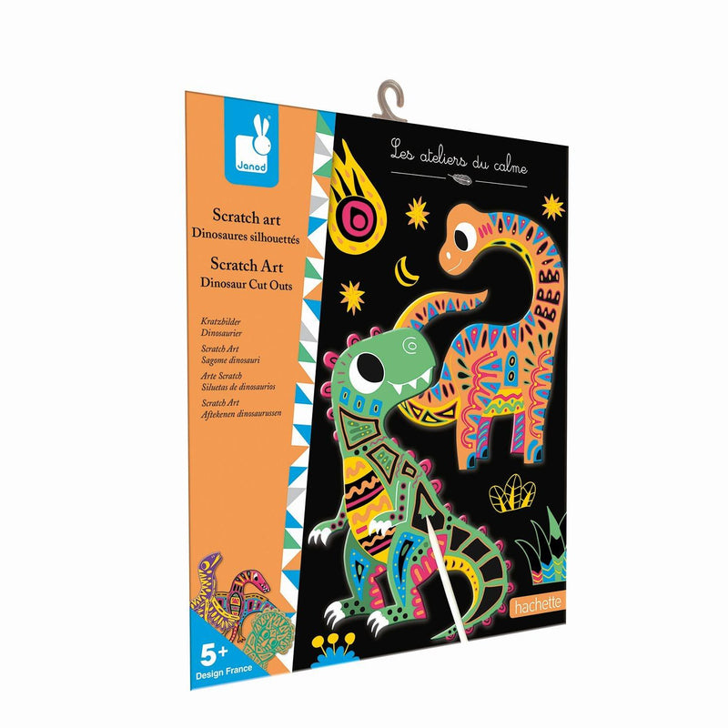 Janod - Scratch Art Dinosaur Cut Outs - 5 Cards - Limolin 