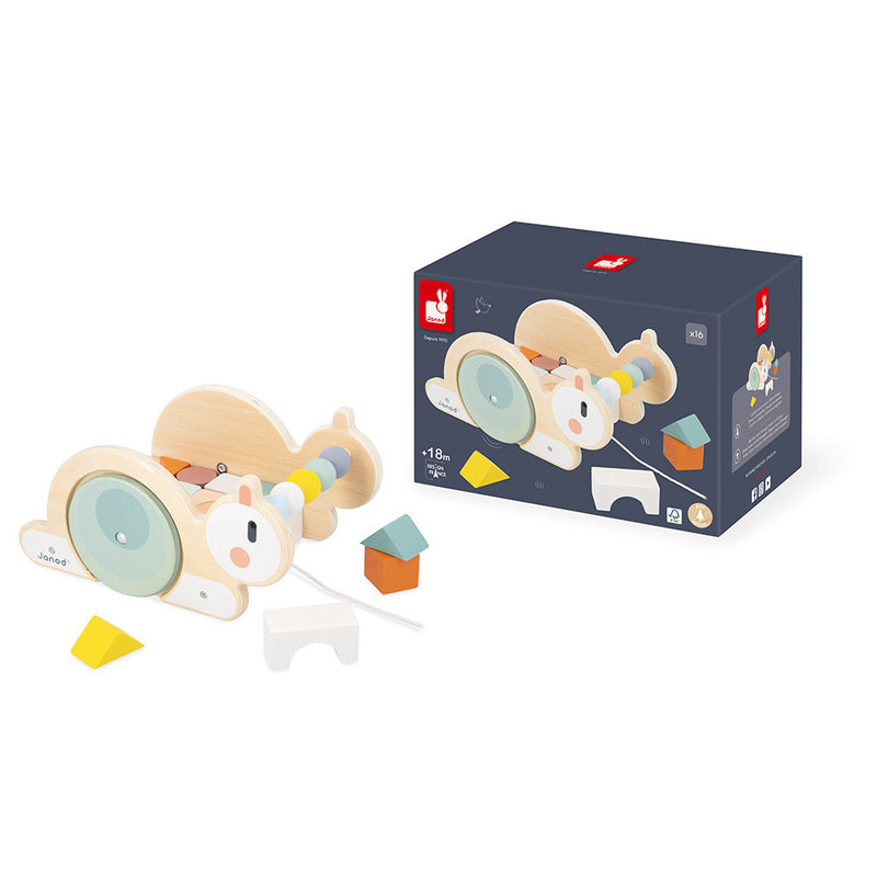 Janod - Sweet Cocoon: Pull-Along Snail Cube Trolley - Limolin 