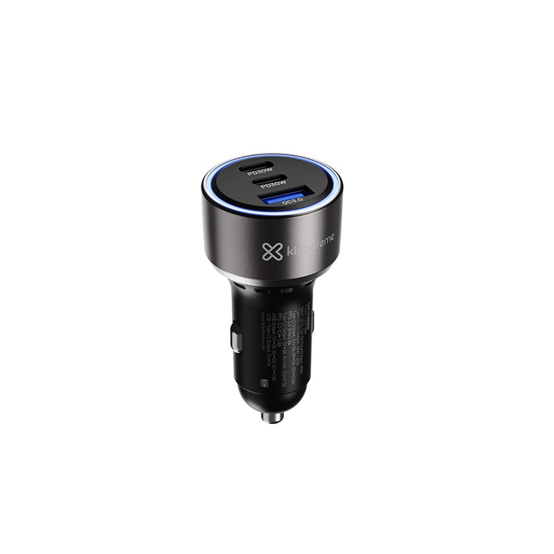 KlipXtreme – PowerCar 60 60W 3-Port Car Charger – Black – KCC-060