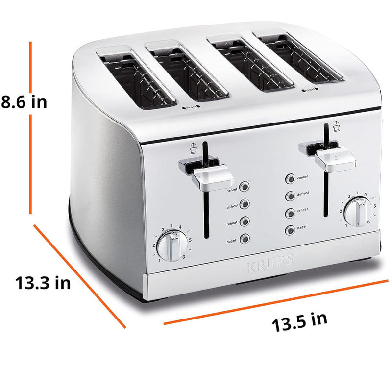 KRUPS KH734D51 4-Slice Stainless Steel Toaster
